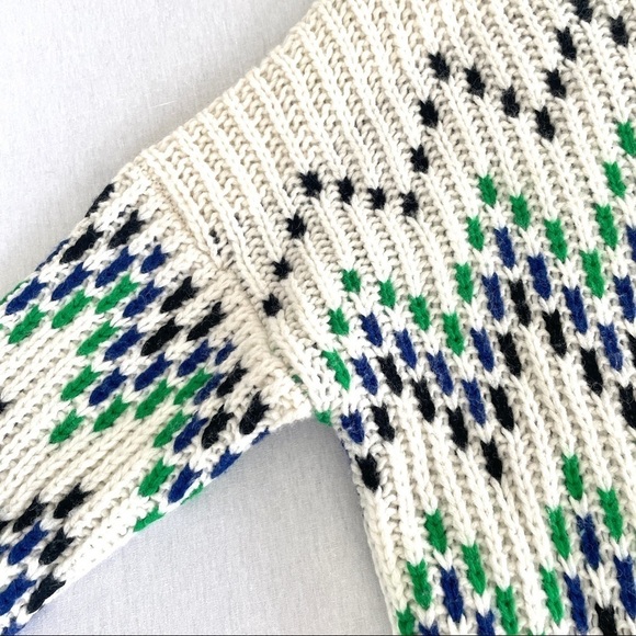 Maje Massimo Chevron Pattern Shaker Stitch Wool Blend Sweater - Picture 8 of 15